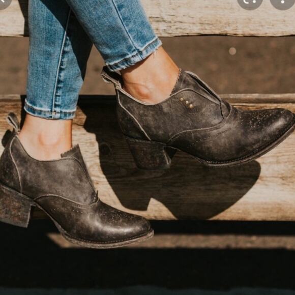 FreeBird By Steven Sadie Oxford Distressed Shoes Shootie Bootie Sz 9 Brown - Picture 9 of 9